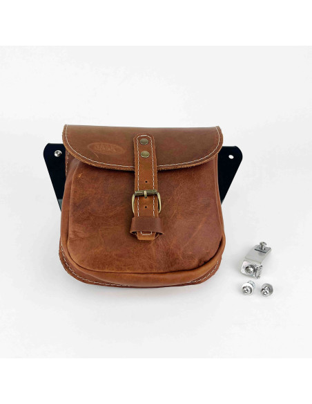 Cache latéral avec sacoche en cuir pour Royal Enfield Bear 650