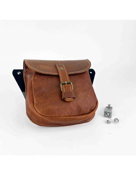 Fianchetto laterale con borsa in cuoio per Royal Enfield Bear 650