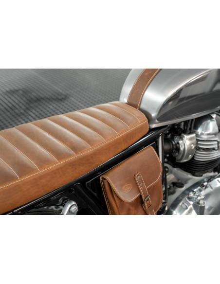 Asiento plano en cuero para Royal Enfield Interceptor / Continental GT