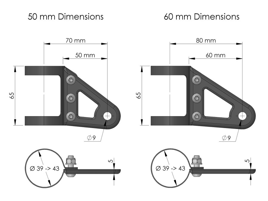 Headlight kit Classic Triumph rear (2016-...) + Headlight brackets.