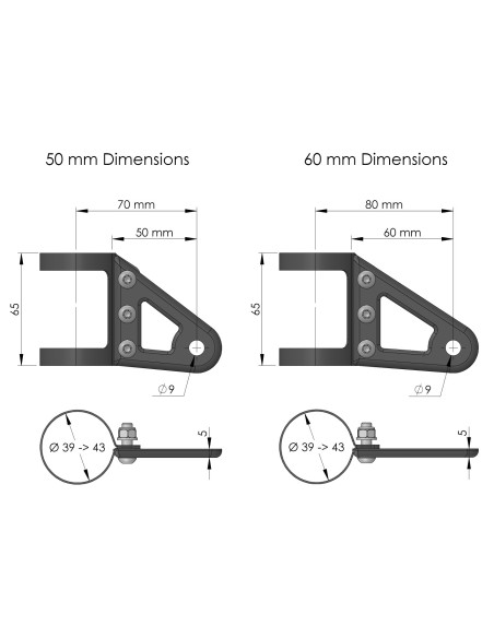 Headlight kit Classic Triumph rear (2016-...) + Headlight brackets.