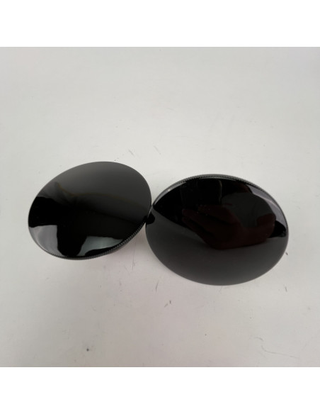 OUTLET - Extra flat domed black tank plug kit Harley Davidson