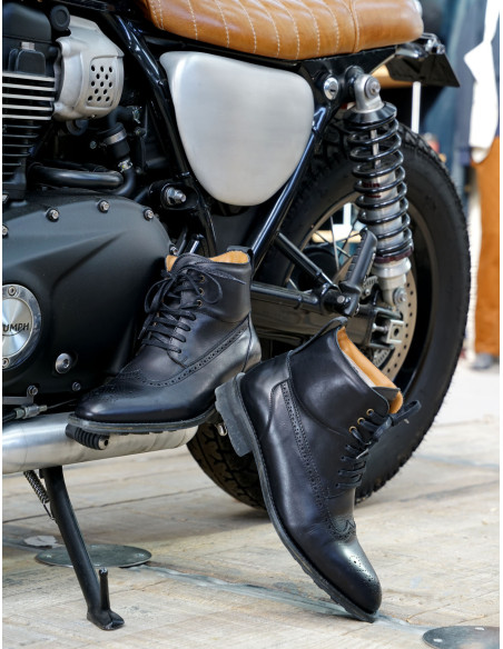 Boots OSCAR Lord Biker x BAAK — boots moto cuir, fabriquées en France