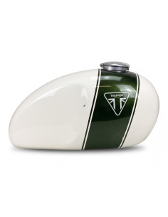 Depósito Triumph Scrambler 1200 XE / XC, color blanco y verde