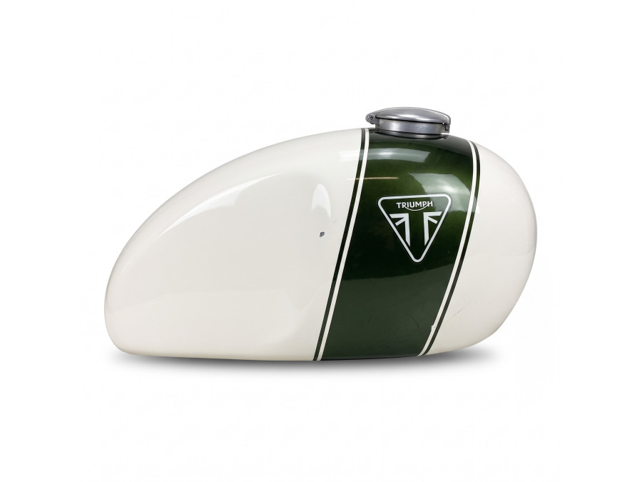 Serbatoio Triumph Scrambler 1200 XE / XC, colore bianco e verde