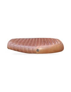 Seat for Royal Enfield Continental GT 535 brown leather classic ribbed