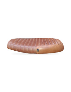 Selle pour Royal Enfield GT 535 cuir brun côtelage classique