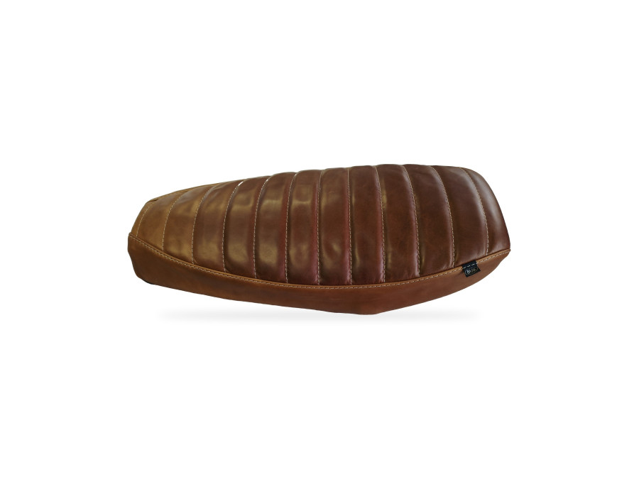 Funda de asiento Moto Guzzi V9, cuero marrón