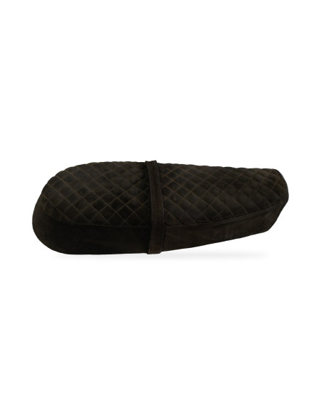 Selle complète Royal Enfield 650, cuir retourné noir