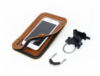 Leather cell phone mount