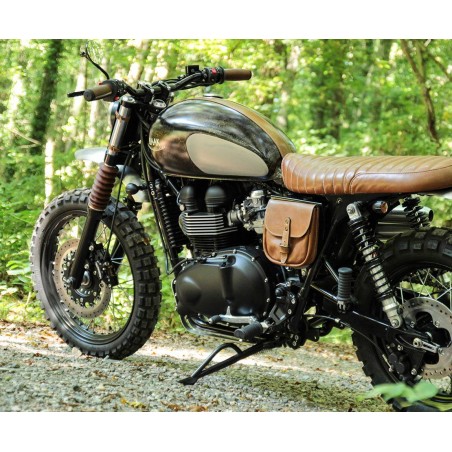 Seitendeckel mit Ledertasche aus vollnarbigem Leder für Triumph (bis 2016)