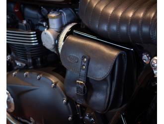 Alo's Leather saddle bag Messenger “Vintage style” Triumph Liquid Cooled