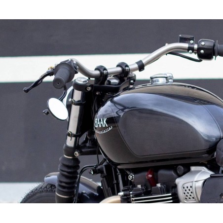 ø8 espejo redondo de acero para manillar de moto
