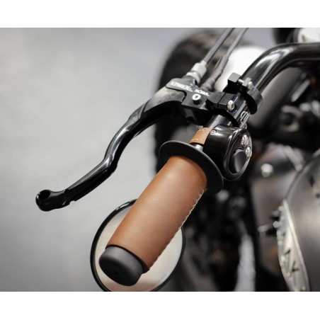 Leather covered handlebar grips