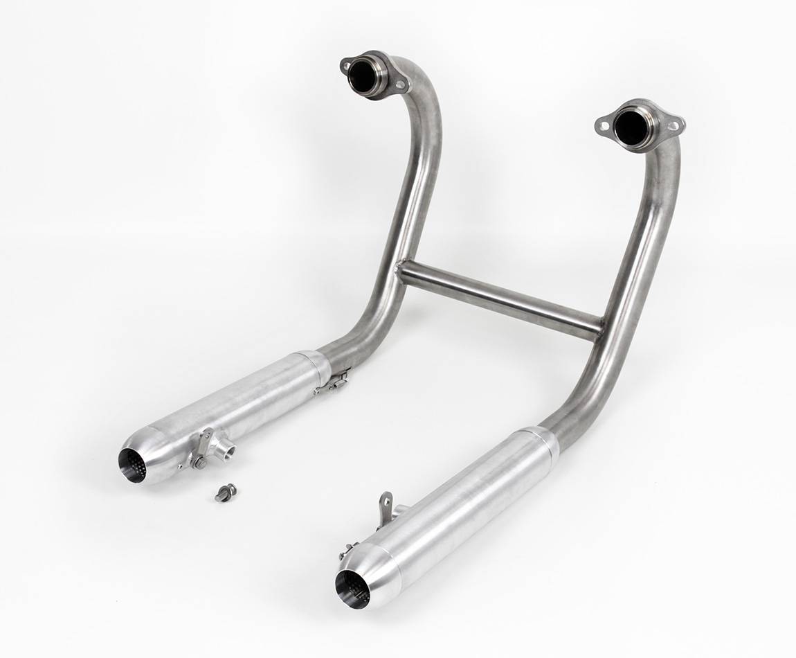 Bobber exhaust for Moto Guzzi V7