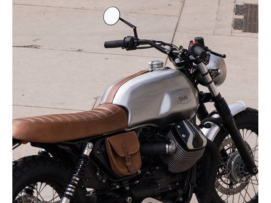 Moto Guzzi V7I / II용 가죽 탱크 스트랩
