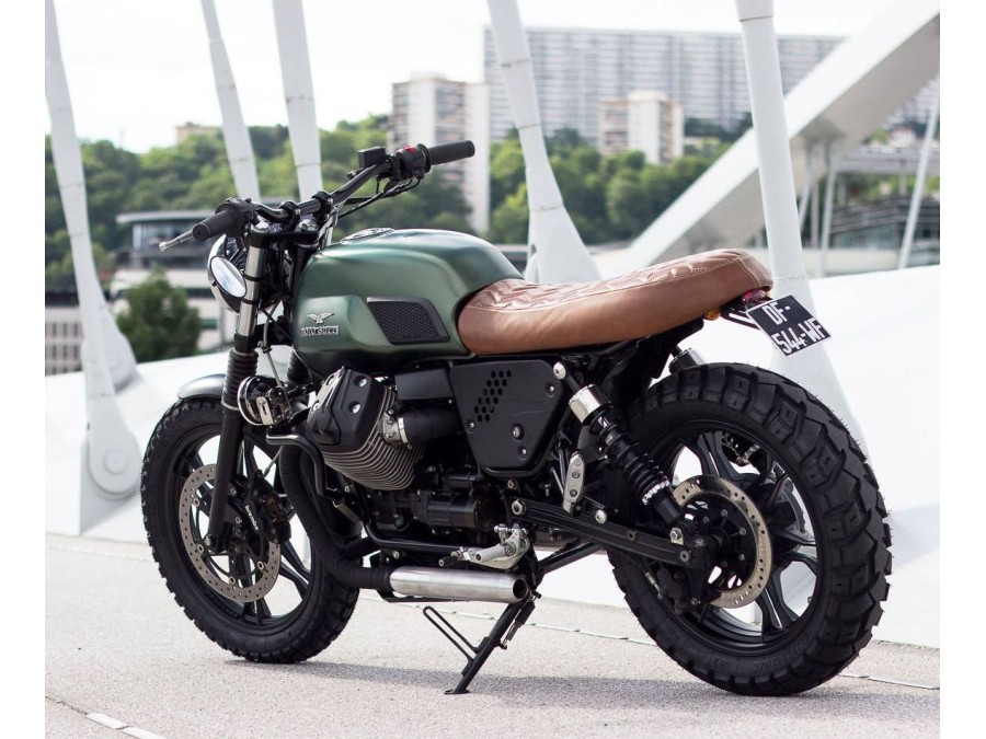 Sitzbank aus vollnarbigem Leder Classique für Moto Guzzi V7