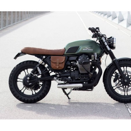 Sella in pelle classica per Moto Guzzi V7