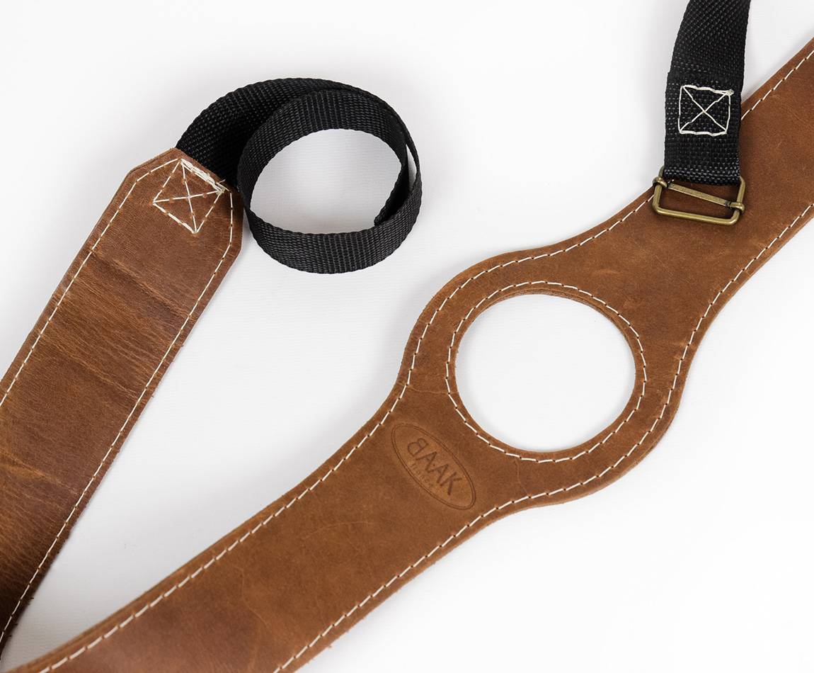 Leather gas tank strap for Royal Enfield