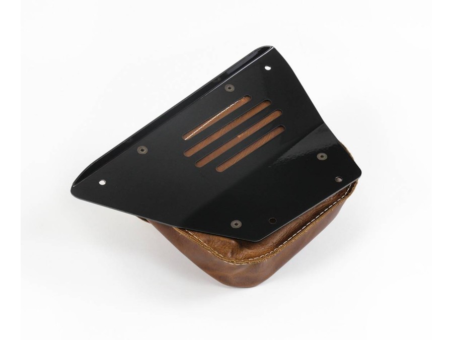 Seitendeckel mit Ledertasche aus vollnarbigem Leder für Royal Enfield 650 Interceptor / Continental GT