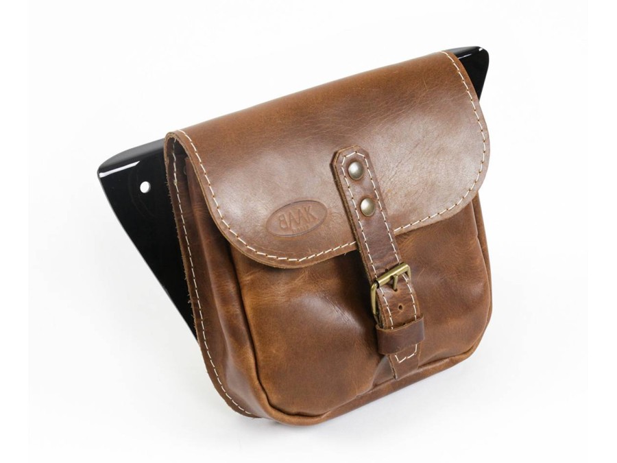 Seitendeckel mit Ledertasche aus vollnarbigem Leder für Royal Enfield 650 Interceptor / Continental GT