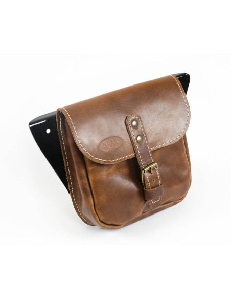 Seitendeckel mit Ledertasche aus vollnarbigem Leder für Royal Enfield 650 Interceptor / Continental GT