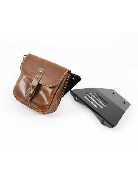 Side cover with leather saddlebag for Royal Enfield 650 Interceptor / Continental GT