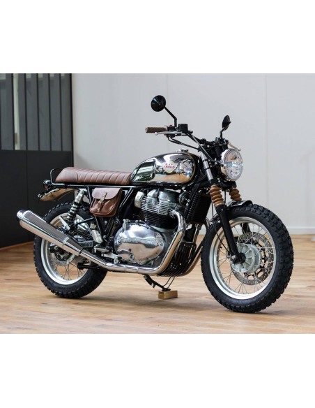 Fianchetto laterale con borsa in cuoio per Royal Enfield 650 Interceptor / Continental GT