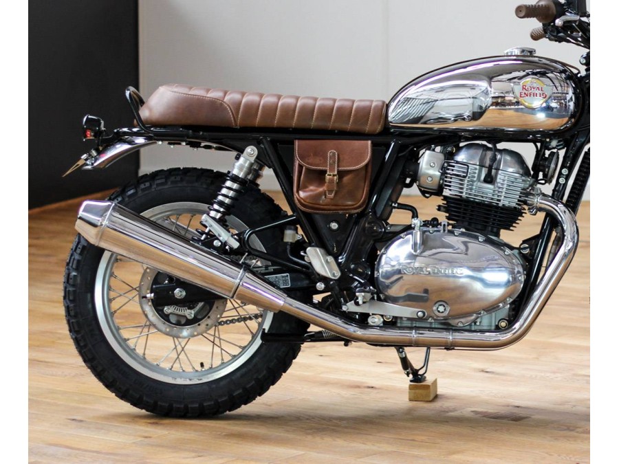 Side cover with leather saddlebag for Royal Enfield 650 Interceptor / Continental GT