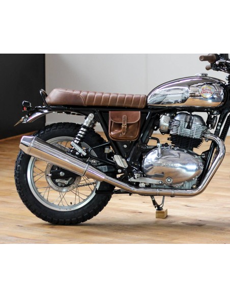 Fianchetto laterale con borsa in cuoio per Royal Enfield 650 Interceptor / Continental GT