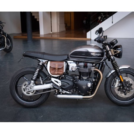 Bolso lateral de cuero para Triumph Thruxton 1200 / Speed ​​Twin por Baak