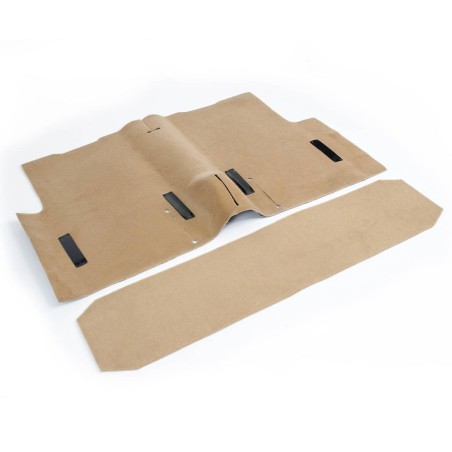 Beige and brown leather carpets kit for Austin Mini (1967-2000) by BAAK