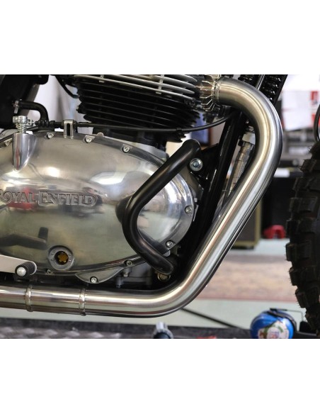 Black engine guards for Royal Enfield 650 Interceptor / Continental GT