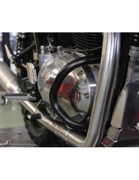 Black engine guards for Royal Enfield 650 Interceptor / Continental GT