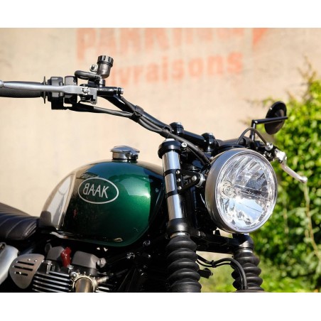 Pattes de phare en aluminium noires pour moto - BAAK