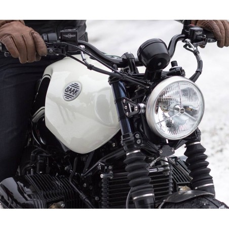 Pattes de phare en aluminium noires pour moto - BAAK