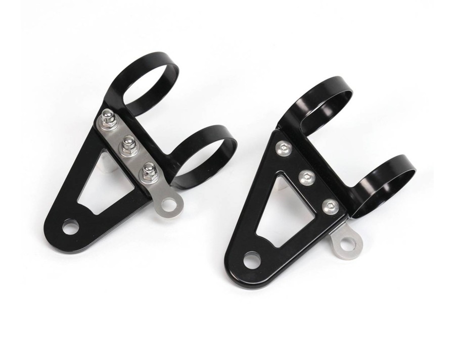Pattes de phare en aluminium noires pour moto - BAAK