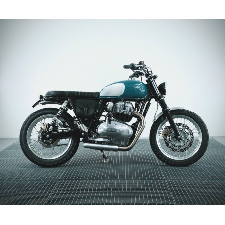 Kurzer Sitzbank-Kit aus vollnarbigem Leder für Royal Enfield 650 Interceptor / Continental GT