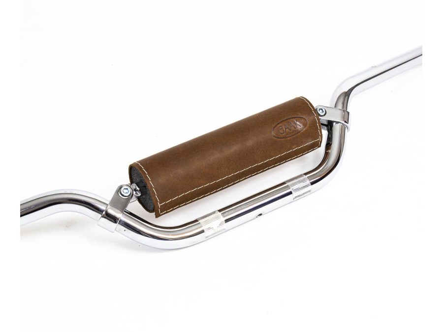 Leather handlebar grip pad (black, brown, gold, red) for motorcycle