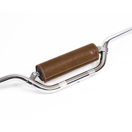 Mousse de guidon en cuero (negro, marrón, gold, rojo) para moto
