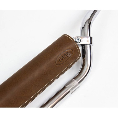 Mousse de guidon en cuir (noir, brun, gold, rouge) pour moto