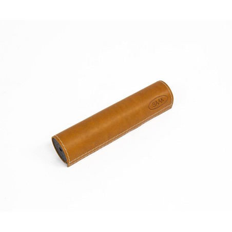 Leather handlebar pad for motorcycle (black, brown, red, gold)