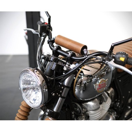 Mousse de guidon en cuir (noir, brun, gold, rouge) pour moto