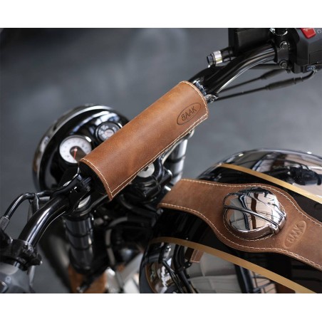 Leder-Lenkerpolster (schwarz, braun, gold, rot) für Motorrad