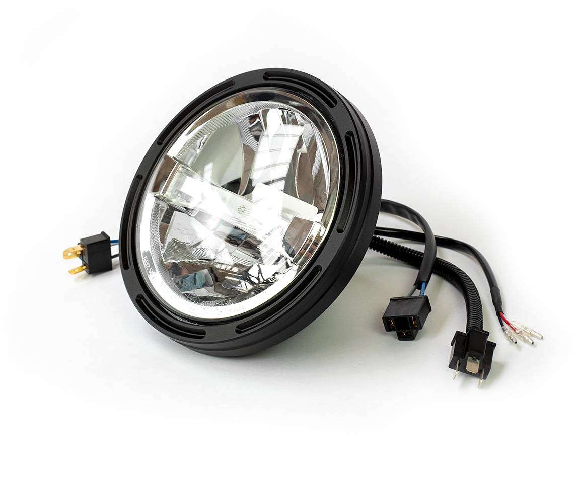 Phare moto leds 7 pouces HIGHSIDER VOYAGE NOIR (bottom mount