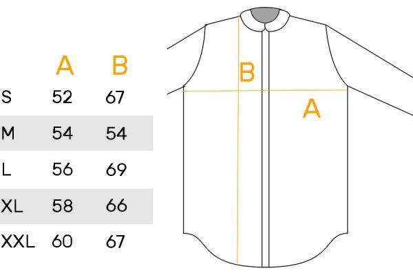 Guide des tailles chemise BAAK