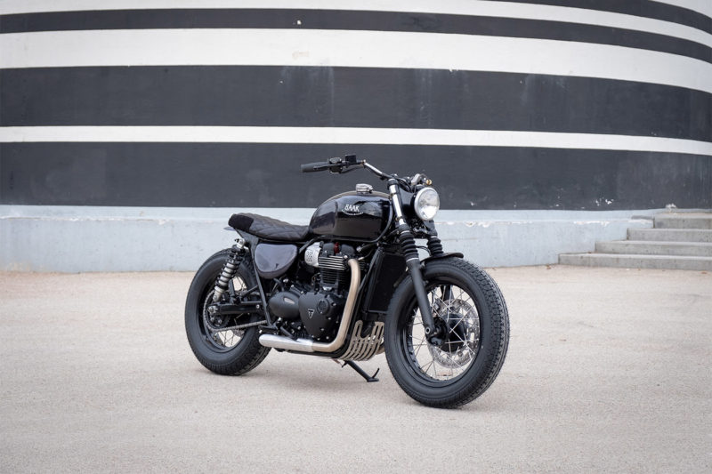 La Triumph Bonneville T100 de Arnaud photographiée à Lyon