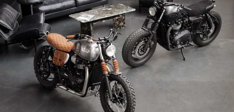 Bonneville T100 tracket et T120 Bobber de Boris et Arthur