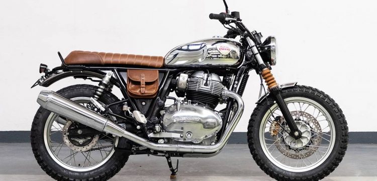 Custom brown leather Royal Enfield 650 Interceptor