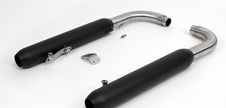 Black exhaust silencers for Triumph Bobber 1200